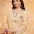 Cream crunchy heavy thread embroidery work kurta palazzo set