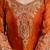 Orange fandy heavy thread embroidery work kurta palazzo set