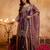Wine fandy heavy thread embroidery work kurta palazzo set