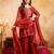 Rust crunchy heavy thread embroidery work kurta palazzo set
