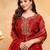 Rust crunchy heavy thread embroidery work kurta palazzo set