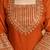 Orange crunchy heavy thread embroidery work kurta pant set