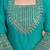Sky blue crunchy heavy thread embroidery work kurta pant set