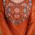 Orange crunchy heavy thread embroidery work kurta palazzo set
