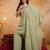 Pista green crunchy heavy thread embroidery work kurta palazzo set