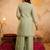 Pista green crunchy heavy thread embroidery work kurta palazzo set