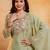 Pista green crunchy heavy thread embroidery work kurta palazzo set