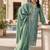 Sea green vichitra heavy thread embroidery work kurta pant set
