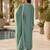Sea green vichitra heavy thread embroidery work kurta pant set
