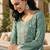 Sea green vichitra heavy thread embroidery work kurta pant set