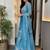 Sky blue fandy heavy thread embroidery work kurta palazzo set