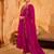 Rani pink vichitra silk heavy thread embroidery work kurta pant set