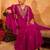 Rani pink vichitra silk heavy thread embroidery work kurta pant set