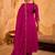 Rani pink vichitra silk heavy thread embroidery work kurta pant set