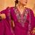 Rani pink vichitra silk heavy thread embroidery work kurta pant set