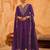 Purple vichitra silk heavy thread embroidery work kurta pant set