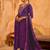 Purple vichitra silk heavy thread embroidery work kurta pant set