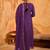 Purple vichitra silk heavy thread embroidery work kurta pant set