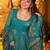Teal crunchy silk heavy thread embroidery work kurta palazzo set