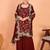 Maroon faux georgette heavy thread embroidery work kurta palazzo set
