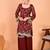Maroon faux georgette heavy thread embroidery work kurta palazzo set