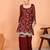 Maroon faux georgette heavy thread embroidery work kurta palazzo set