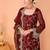 Maroon faux georgette heavy thread embroidery work kurta palazzo set