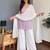 Lavender faux georgette heavy thread embroidery work kurta palazzo set