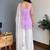 Lavender faux georgette heavy thread embroidery work kurta palazzo set