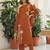 Brown rayon slub printed kurta pant set