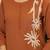 Brown rayon slub printed kurta pant set