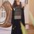 Black silk blend heavy thread embroidery work kurta palazzo set
