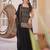 Black silk blend heavy thread embroidery work kurta palazzo set