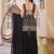 Black silk blend heavy thread embroidery work kurta palazzo set