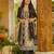 Beige rayon slub printed kurta pant set