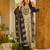 Beige rayon slub printed kurta pant set