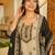 Beige rayon slub printed kurta pant set