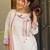 Off white khadi cotton printed kurta palazzo set