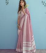 lavender linen saree with blouse