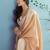 peach linen saree with blouse