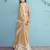 peach linen saree with blouse