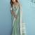 blue linen saree with blouse