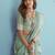 blue linen saree with blouse