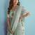 blue linen saree with blouse