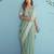 blue linen saree with blouse