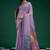 Purple cotton silk printed saree with blouse