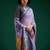 Purple cotton silk printed saree with blouse
