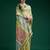 Yellow cotton silk printed saree with blouse