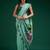 Turquoise cotton silk printed saree with blouse