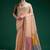 Peach cotton silk printed saree with blouse